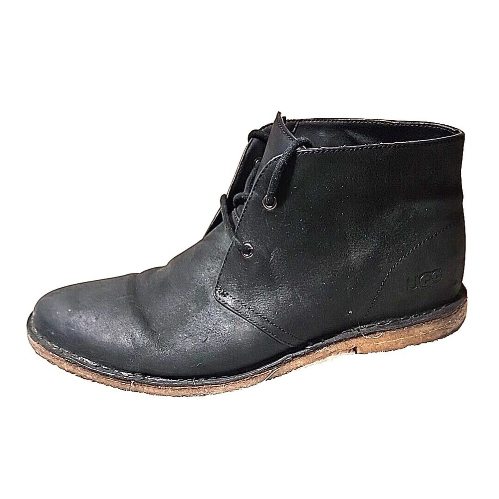 UGG Mens Biltmore Mid Waterproof Black Leather Chukka Boots Ankle 1106629
